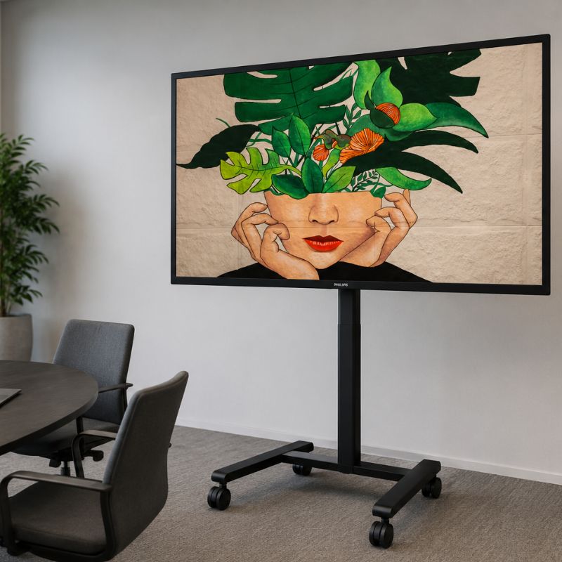 Pack Écran 4K Philips D-Line 50'' + Support mobile B-Tech BT7504