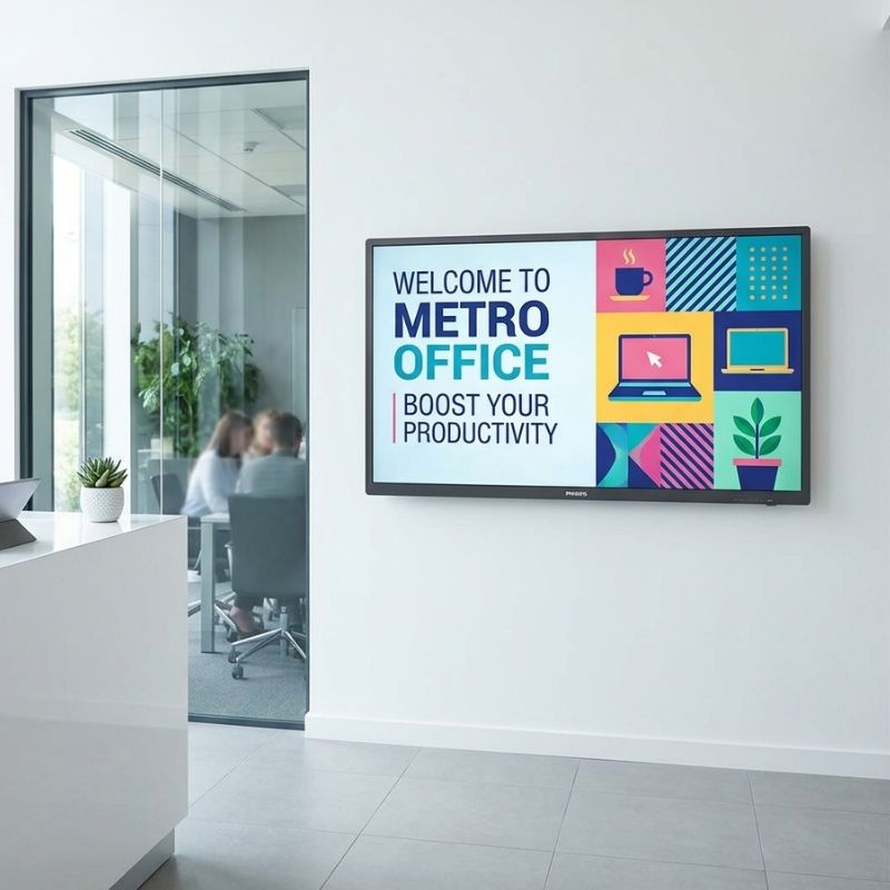 Pack Écran Philips Q-Line 65" + support mural B-Tech