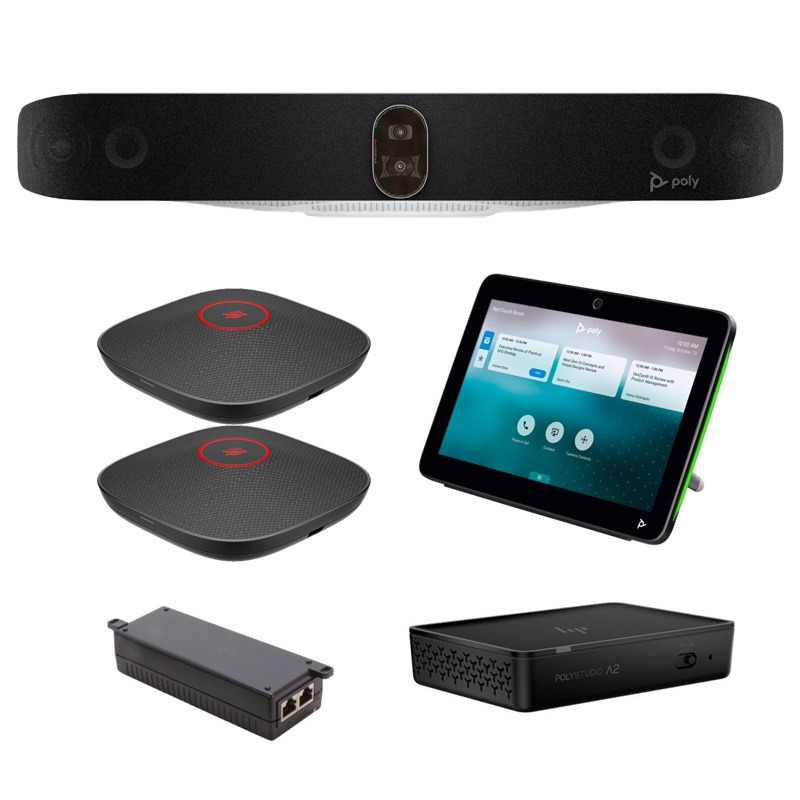 Grande salle MTR – Kit Poly Studio X72 + TC10 + 2x Mic A2