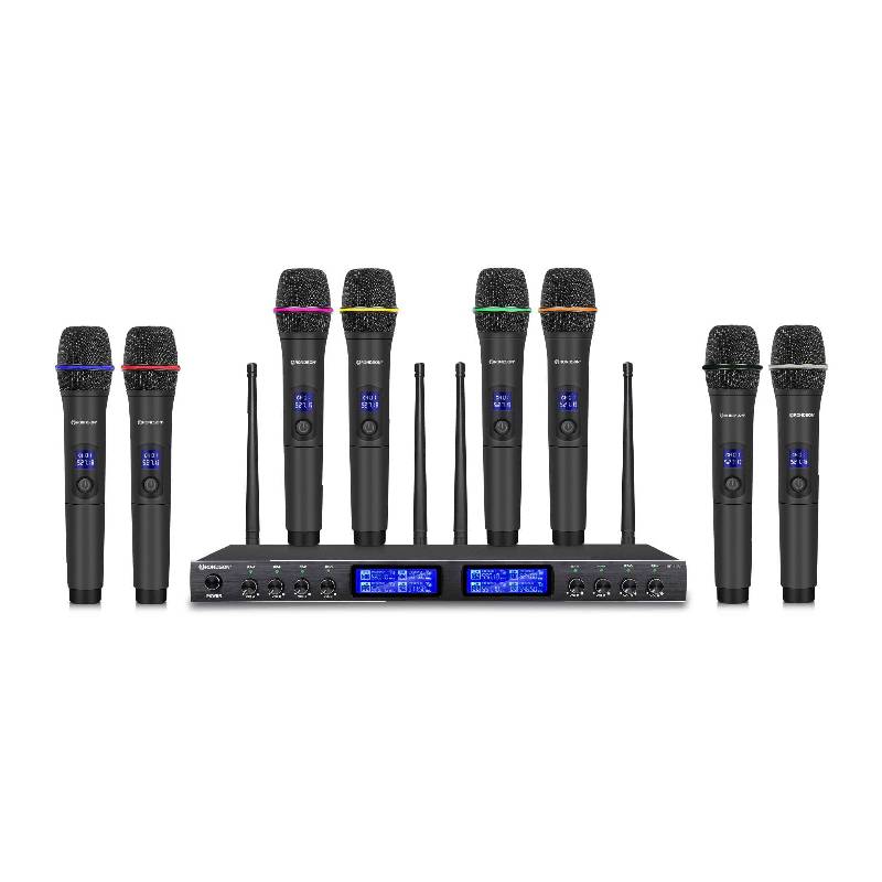 Rondson Récepteur UHF BE-180 avec 8 micros à main (607.1 - 687.1 MHz)