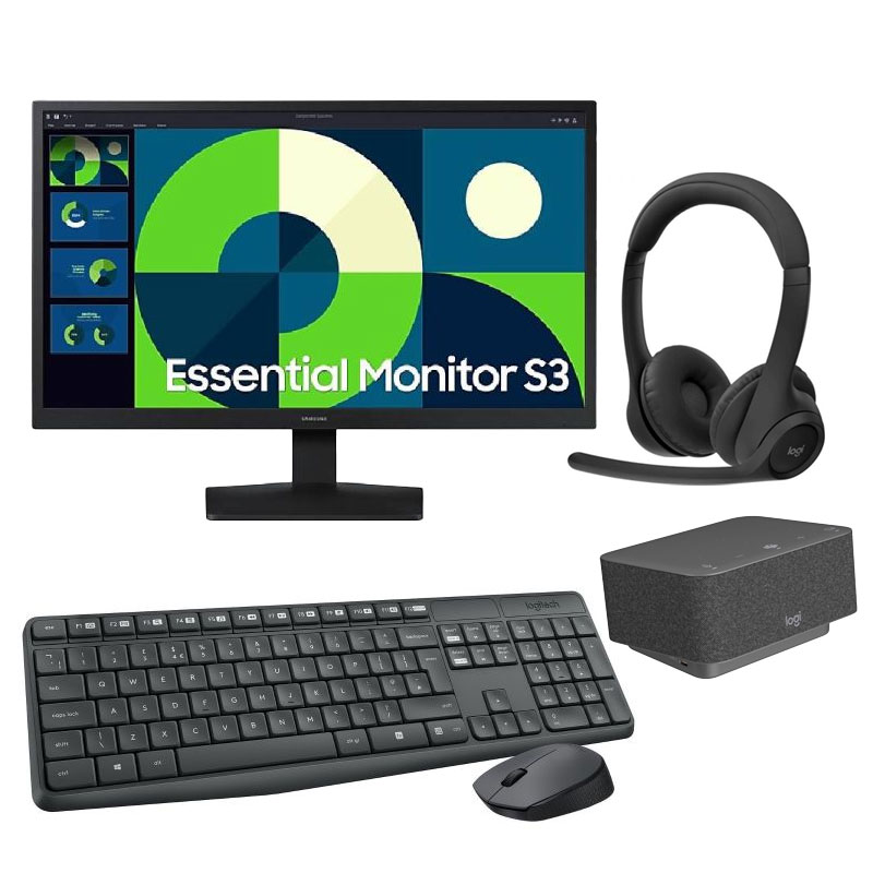 Pack Logitech & Samsung - écran 22'' + casque Zone 305T + accessoires