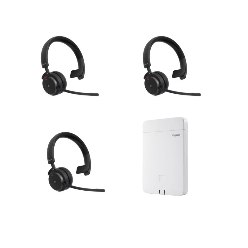 Pack 3 casques Gigaset CH41D PRO + Base Gigaset N670 DECT IP