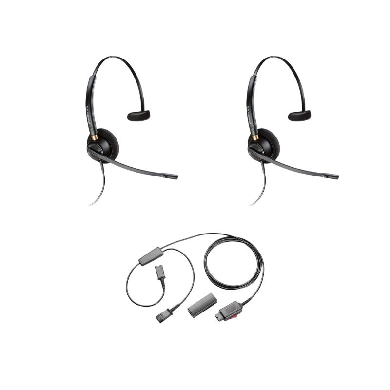 Pack 2 Plantronics EncorePro HW510 antibruit + câble Y