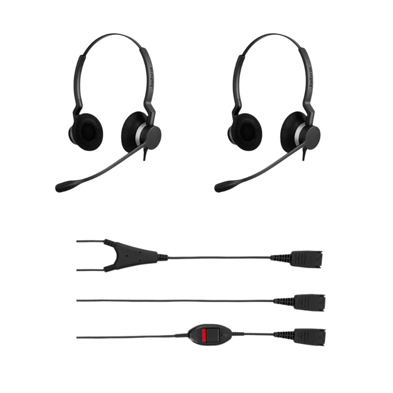 Pack 2 Jabra BIZ 2300 Duo QD + câble QD Y