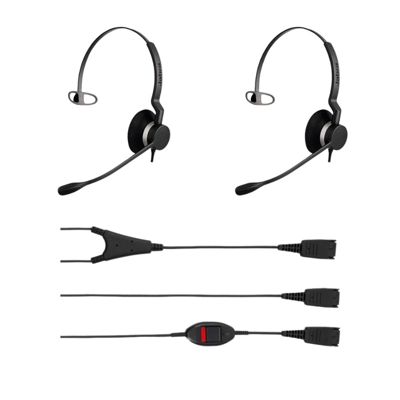 Pack 2 Jabra BIZ 2300 Mono QD + câble QD Y