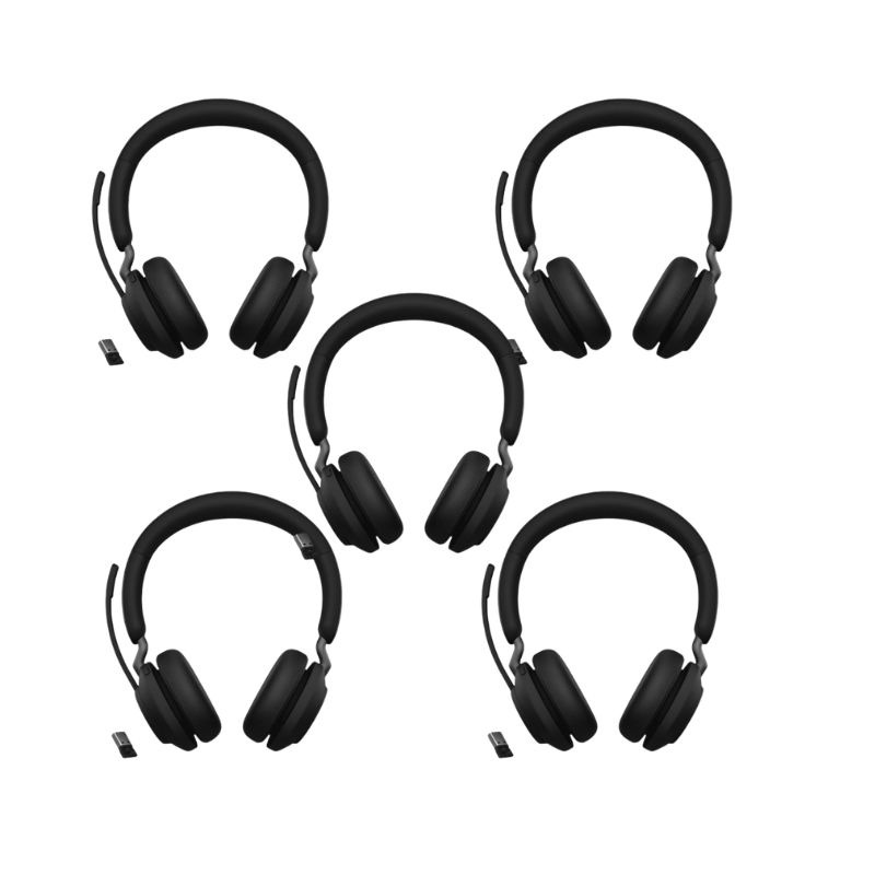 Pack 5 casques sans fil Jabra Evolve2 65 USB-C Duo MS