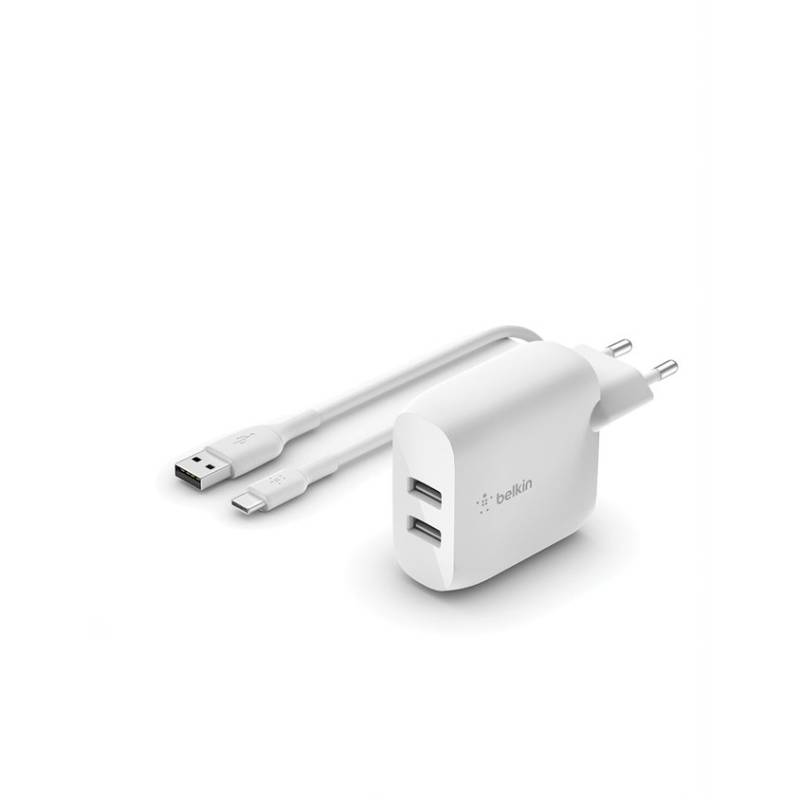 Belkin chargeur secteur 2 ports + câble USB-A/USB-C