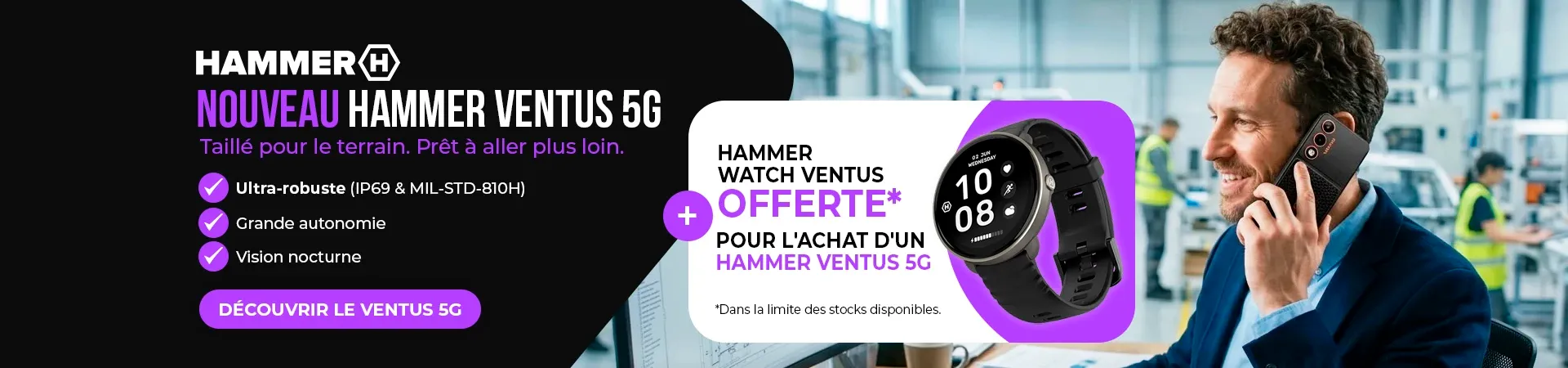 HAMMER Ventus 5G Smartphone Rugged 256GB