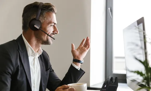 Casque DECT professionnel avec microphone et station d'accueil