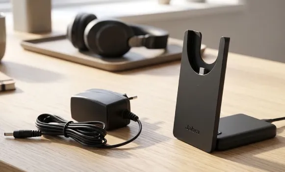 Casque audio professionnel sur un support de charge compatible