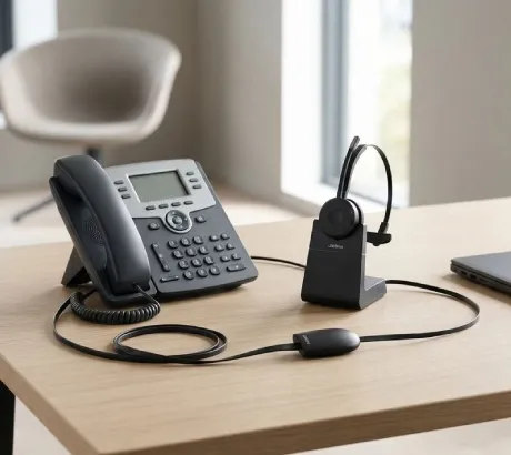 Câble EHS et système de décroché mécanique pour casque téléphonique sans fil