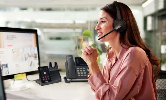 Casque téléphonique sans fil avec microphone et base pour téléphone de bureau