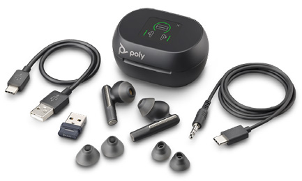 Poly Voyager Free 60+ MS USB-A noir + boîtier tactile
