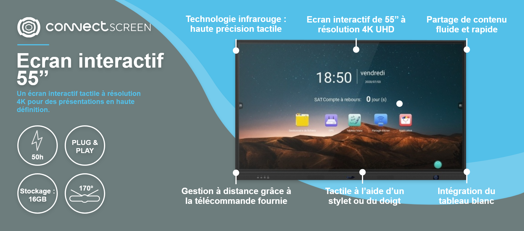 Ecran interactif Connect Screen 55