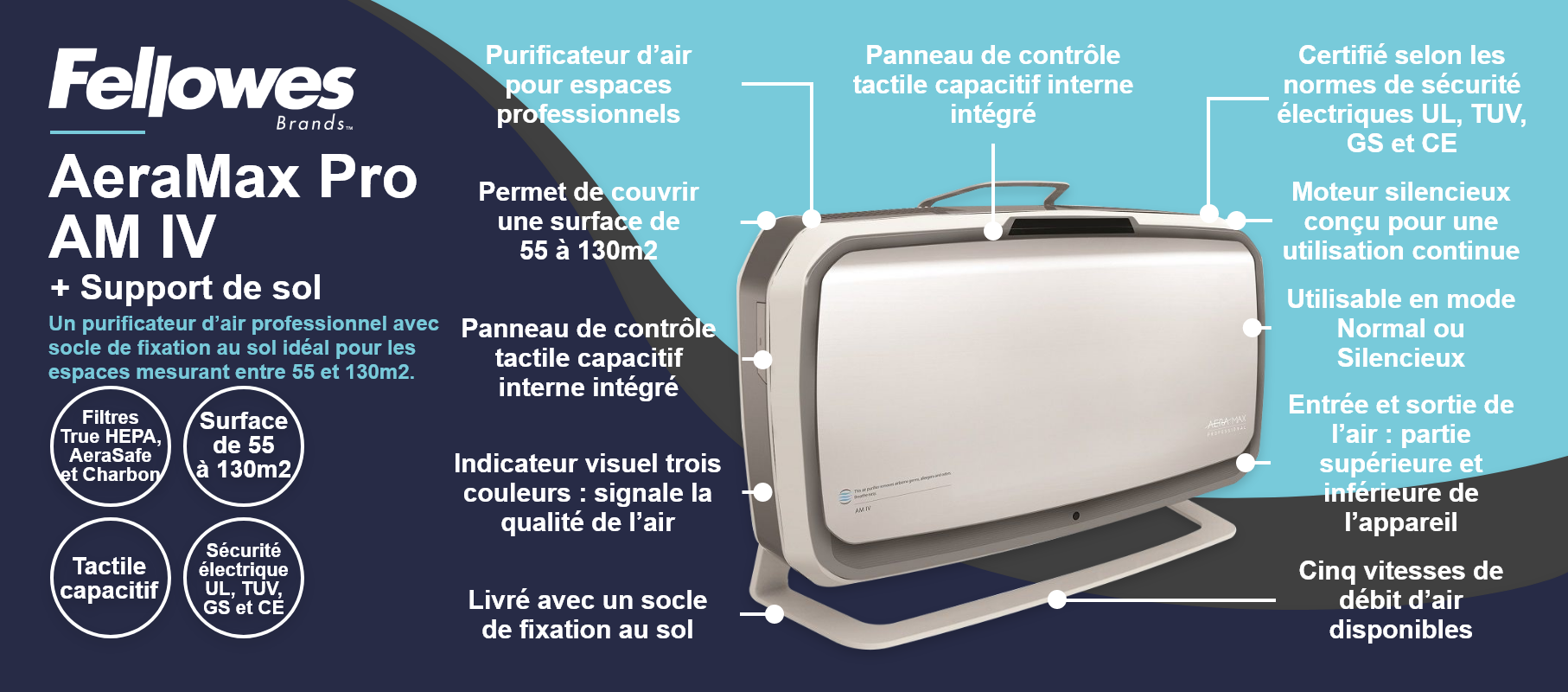 Fellowes AeraMax Pro AM IV + Support de sol