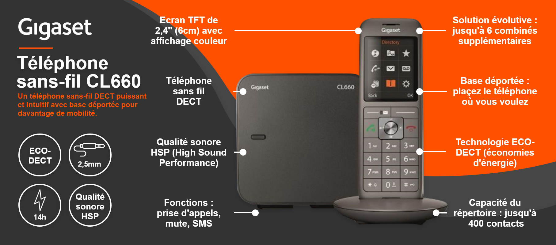 Téléphone sans-fil Gigaset CL660