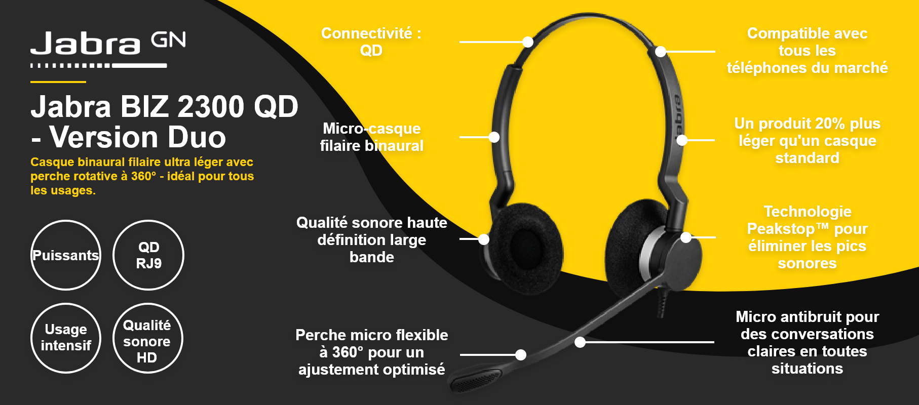 Jabra BIZ 2300 QD - Version Duo