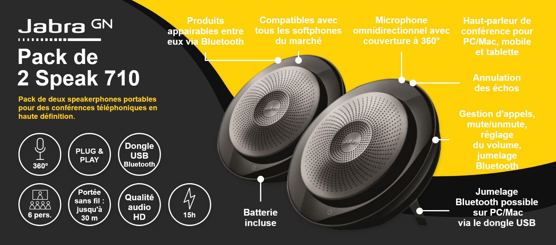 Pack de 2 Jabra Speak 710