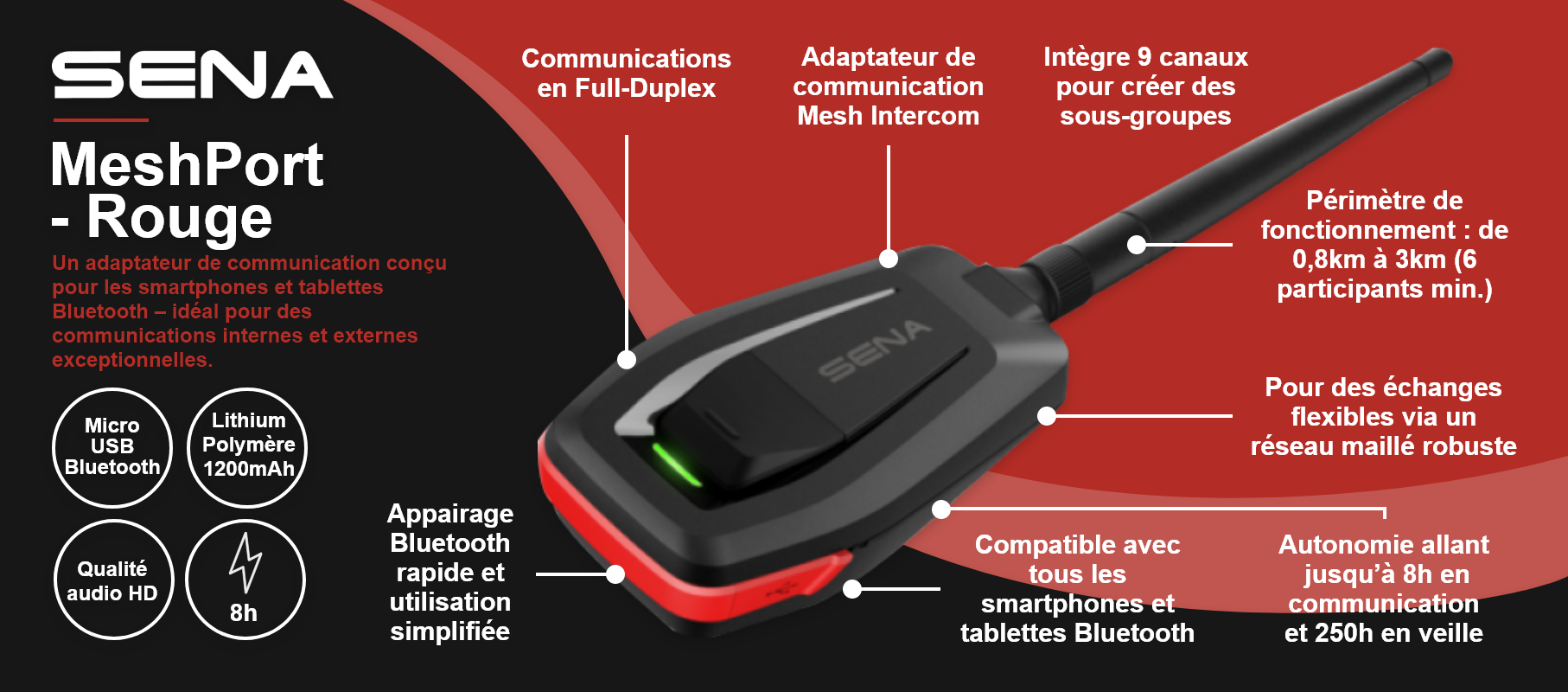 Sena MeshPort - Rouge