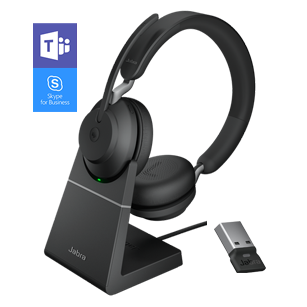 Jabra Evolve2 65 MS Stereo - Noir avec socle de chargement Jabra Evolve2 65 MS Stereo - Noir avec socle de chargement